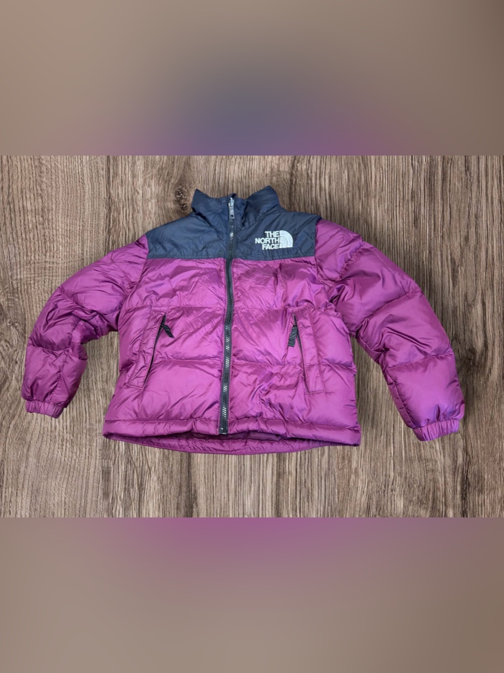 EUC North Face 1996 Retro Nuptse Down Jacket - Youth SZ S 7/8 burgundy & black